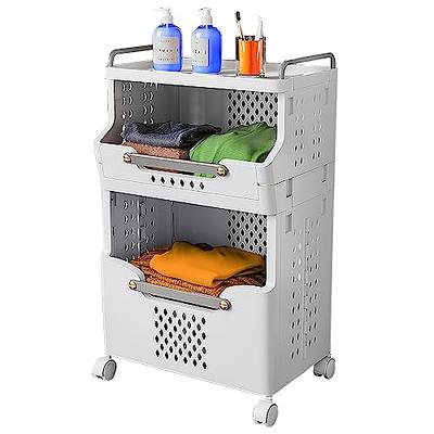 pupustar Laundry Basket with Wheels,Rolling Collapsible Laundry Hamper,utility  cart,Kitchen storage Cart,Stackable Storage Bins Open Front,Dirty Clothes  Hamper,Plastic laundry room organization - Yahoo Shopping