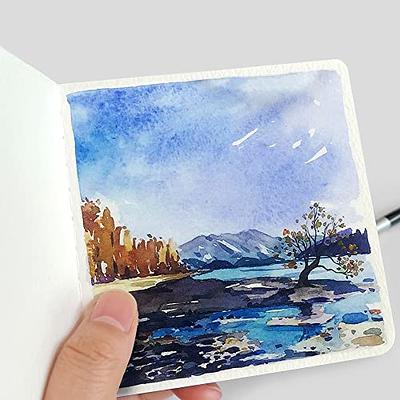 Watercolor Sketchbook,3.9x3.9 Inch Portable Square Mini Watercolor