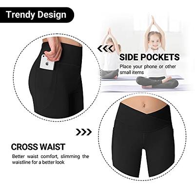 YOUNGCHARM 4 Pack Leggings with Pockets for Women,High Waist Tummy