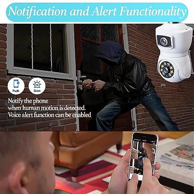 Viaoty Light Bulb Security Camera, Dual Lens 360° 2K Security