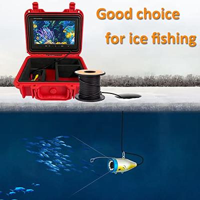 Underwater Fishing Camera 7 inch LCD Monitor Fish Finder Waterproof 1000TVL  Fishing Camera 12pcs Infrared Lights for Lake, Boat, Ice Fishing(30m/98ft)  