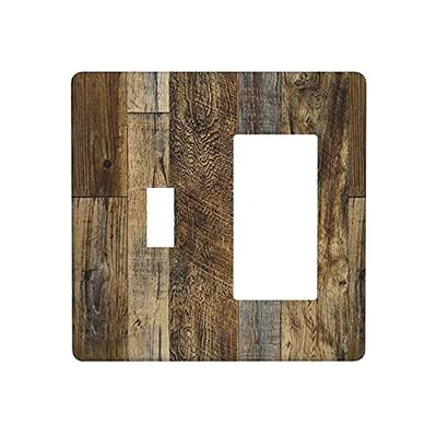 Country Wood Print Light Switch Cover Farmhouse Decorative Toggle