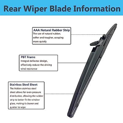 OTUAYAUTO Rear Windshield Wiper Blades - 12 Car Back Window Wiper - R