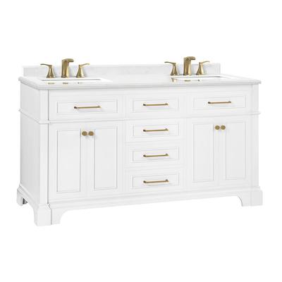 Home Decorators Collection Melpark 60 In W X 22 In D Bath Vanity In White With Cultured Marble Vanity Top In White With White Sink Yahoo Shopping