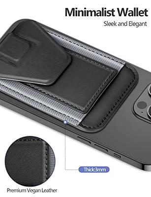 ExtreLife Magnetic Card Wallet Holder for Apple Magsafe, MagSafe Wallet for  iPhone 15/14/13/12, Magsafe Leather Wallet, Magnetic Wallet for Back of
