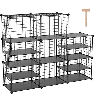 Cube Cabinet Closet Storage Organizer Modular Metal Wire Shelving Unit  Stackable