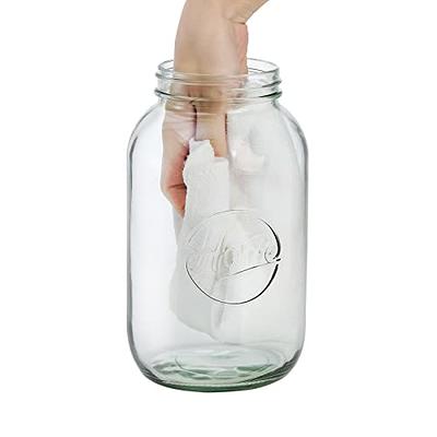 3 Pack - Half Gallon Large Clear Empty Plastic Storage Jars with Lids -  Square Food Grade Air