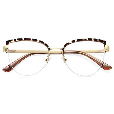 Cat Eye Clear Lens Glasses For Women Men Vintage Leopard Eyeglasses Anti  Blue Light Eyewear