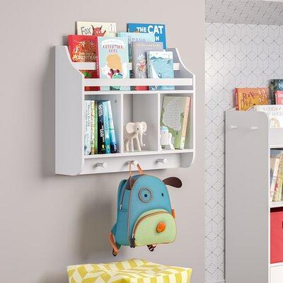 Book Nook Kids Wall Shelf with Cubbies and Bookrack - White - Yahoo Shopping