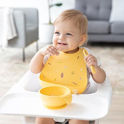 Ginbear Baby Bowls with Suction First Stage Silicone Bibs Baby Feedi