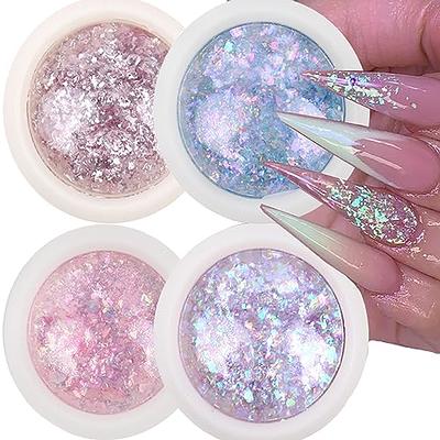 6 Colors Holographic Shiny Glass Nail Sequins Iridescent Flakes Nails Magic  Metallic Chrome Nail Powder Mermaid Nail Art Aurora Glitter Crystal Summer