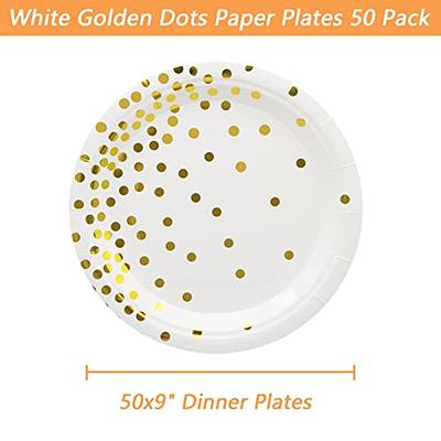 50pcs Disposable Plastic Plates And Packing Boxes, Round