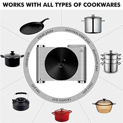 Cusimax Hot Plate, Portable Electric Stove Countertop 1500W Single Burner with Adjustable Temperature Control & Non