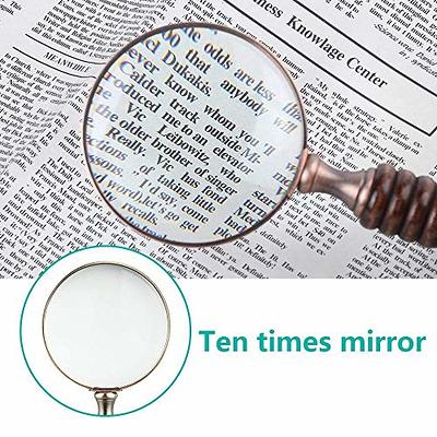 Handheld Magnifier Antique Mahogany Handle Magnifier Reading Magnifying  Glass For Reading Book, Inspection, Coins, Insects, Rocks, Map, Crossword  Puzz