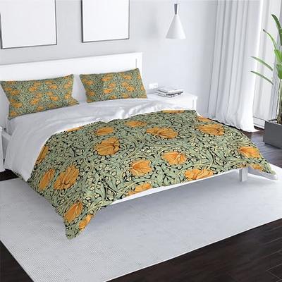  Floral Comforter Set King Size, Yellow Green Botanical