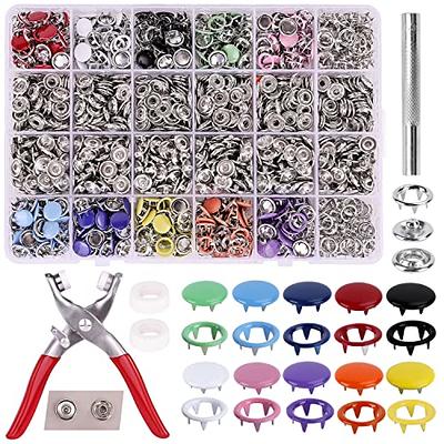240 Pieces Stainless Steel Snap Fastener Kit, BetterJonny 15mm Snap Button Press Stud Cap with 3 Setting Tools Storage Box for Marine Boat Canvas