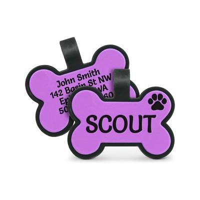 TagWorks Black Floral Bone Personalized Pet ID Tag | PetSmart