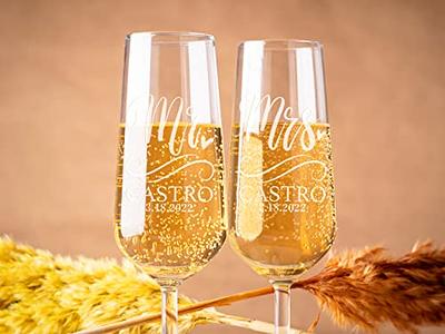 Monogrammed Etched Glasses With Last Name and Established Date