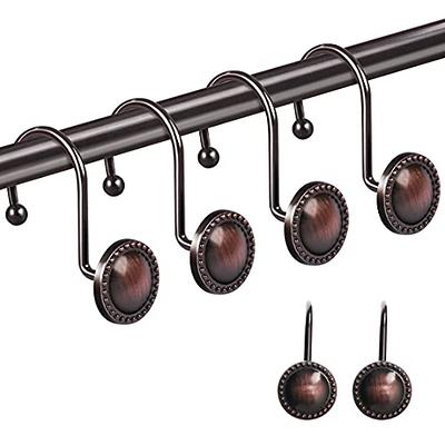 Double Shower Curtain Hooks for Bathroom Rust Resistant Shower Curtain  Hooks Rings in Oil Rubbed Bronze (Set of 12) - Yahoo Shopping