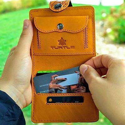 Sunflower Wallet Small Bifold Real Leather Handmade Women Wallet Bi-fold  Wallet RFID Blocking Genuine Leather Travel Purse Wristlet Card Holder