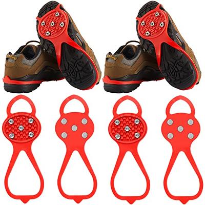 2 Pairs Non Slip Gripper Spikes Ice Cleats Snow Traction Cleats Crampons  for Women Men Walking and Running on Snow and Ice (Red) - Yahoo Shopping