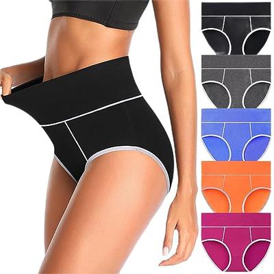 Cotton Underwear High Waisted Panties Leak Proof Full Coverage Underpants  Soft Strech Ladies Briefs For Women Multi Pack Womens Tummy Control