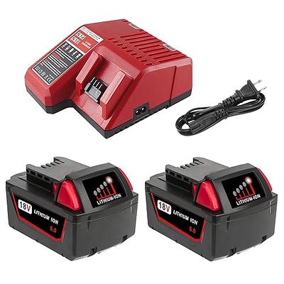 Milwaukee 48-59-1850 M18 RED LITHIUM XC 5.0 Ah Batteries (2) + 48-59-1812  M12 and M18 Multi Voltage Charger kit