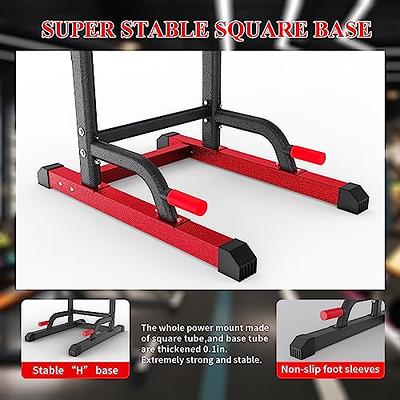 Power Tower Dip Station, Pull Up Bar Station & Multi-Function Gym Equipment  For Home Strength Training Adujustable Height Up to 85.5,Load 350LBS