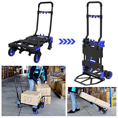 Oyoest Folding Hand Truck Heavy Duty 330LB Load Carrying,Convertible Dolly  Cart with Retractable Handle and 4 Rubber Wheels,Portable Hand Truck  Foldable for Luggage/Personal/Travel/Mobile/Office Use. - Yahoo Shopping