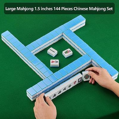 YINIUREN Chinese Mahjong Set Large 1.6-inch Mahjong Tiles 144 Melamine  Mahjong Tiles Set