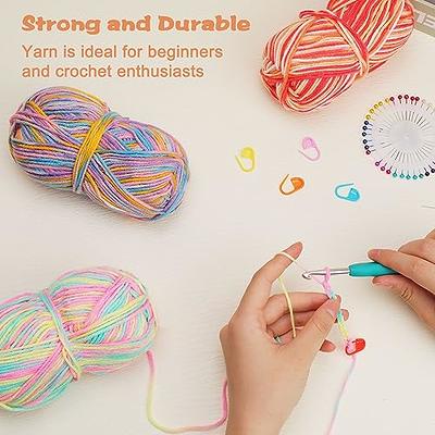 ALIMELT Loom Knitting Yarns Rainbow Segment Dyed Gradient Colorful Yarn for  Knitting Looms Knitting Needles Crochet Hooks Kit Knit Hat Projects Scarf