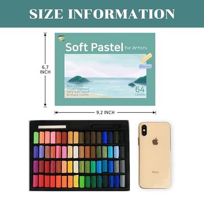 Hashi Non Toxic Long Soft Pastel Set for Professionals - Square Chalks Brilliant Assorted Colors (24 Colors)