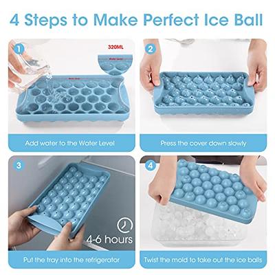 ICEXXP 4 Pack Ice Cube Tray with Lid and Bin, Ice Cube Trays for