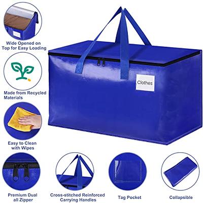 Jumbo Heavy-Duty Moving Bags, Clothing Storage Bags With Sturdy Zipper -  Better Than Moving Boxes - Perfect Clothes Storage Bins, Moving Supplies