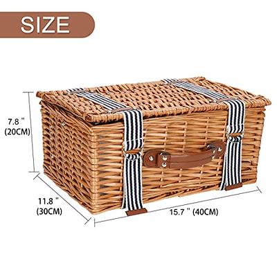 Rattan Picnic Basket Design Lunch Box with Zipper Closure