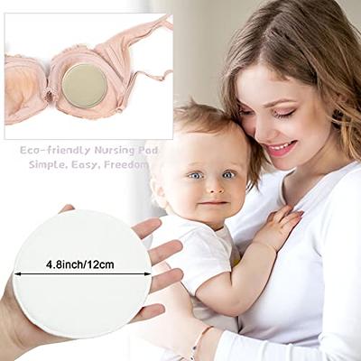 Organic Bamboo Nursing Breast Pads - 14 Washable Pads + Wash Bag - Breastfeeding  Nipple Pad for Maternity - Reusable Nipplecovers for Breast Feeding (Pastel  Touch, Large 4.7) 