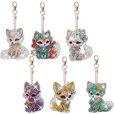 DIY Diamond Painting Keychain Diamond Mosaic Kit Diamond Art Keychains  Rhinestone Pendant Gem Keychains Letters Lady