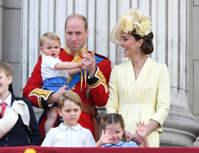 La familia Cambridge en la ceremonia Trooping the Color. [Foto: Getty]