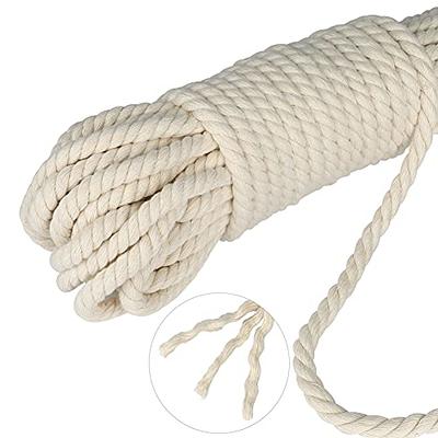 Natural Cotton Rope - 1 inch×50 Feet - Thick Cotton Rope - Twisted White Rope for Crafts, Swing, Pet Toys, Nautical, Home Decorating