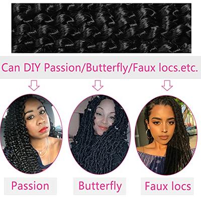  Goddess Locs Crochet Hair 6 Packs 16 Inch Straight Faux Locs  Crochet Hair for Black Women, Crochet Pre-Looped Curly Hair Soft Faux Locs  Synthetic Braiding Hair Extensions (16 Inch, 6