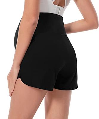 Women's Running Shorts with Pockets High Waisted Athletic Workout Gym Shorts  for Women with Liner, Black, M 