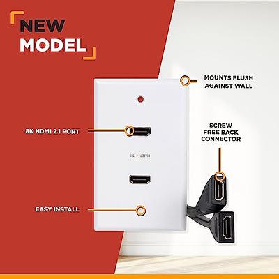 HDMI and USB-C 3.0 Pass-Through Single Gang Aluminum Wall Plate with Pigtail