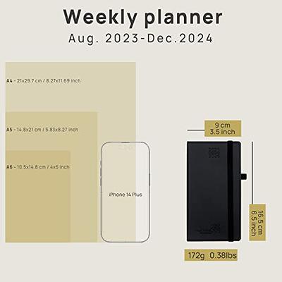 POPRUN Planner 2023-2024 Pocket Size (3.5'' x 6.5'') 17 Months Academic  Calendar (Aug.2023 - Dec.2024), Weekly & Daily Appointment Book for time