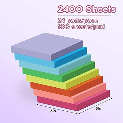 Sticky Notes 3x3, 6 Color Bright Colorful Sticky Pad, 6 Pads/Pack, 100  Sheets/Pad, Self-Sticky Note Pads (Yellow, Green, Blue, Orange, Purple,  Rose)