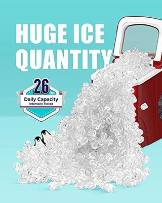 Ice Makers Countertop - Silonn Portable Ice Maker Machine for Countertop,  Make 26 lbs Ice in 24 hrs, 2 Sizes of Bullet-Shaped Ice with Ice Scoop and  Basket, Red - Yahoo Shopping