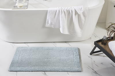 Set of 2 Shaggy Border Collection Gray Cotton Tufted Bath Rug Set - Better Trends