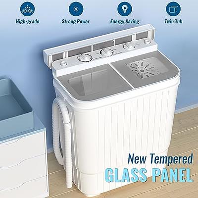 SUPER DEAL Compact Mini Twin Tub Washing Machine, Portable Laundry