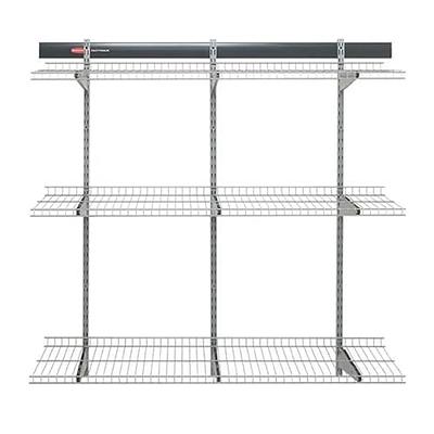 Rubbermaid FastTrack Garage 7-Piece Black and Silver Steel Multipurpose  Storage Rail System