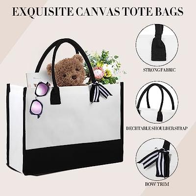 yeload 20 Pieces Canvas Tote Bags with Handles Bulk - Black and White Blank  Sublimation Tote Bags for Women, Bridesmaids, and Daily Use - Bulk Tote