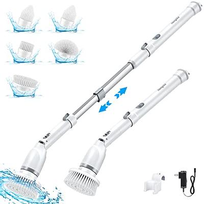 Hymeago Electric Spin Scrubber, Electric Cleaning Brush with LED Display  and 4 Replaceable Brushes, 2 Speeds and 3 Angles Adjustable, Cordless Power